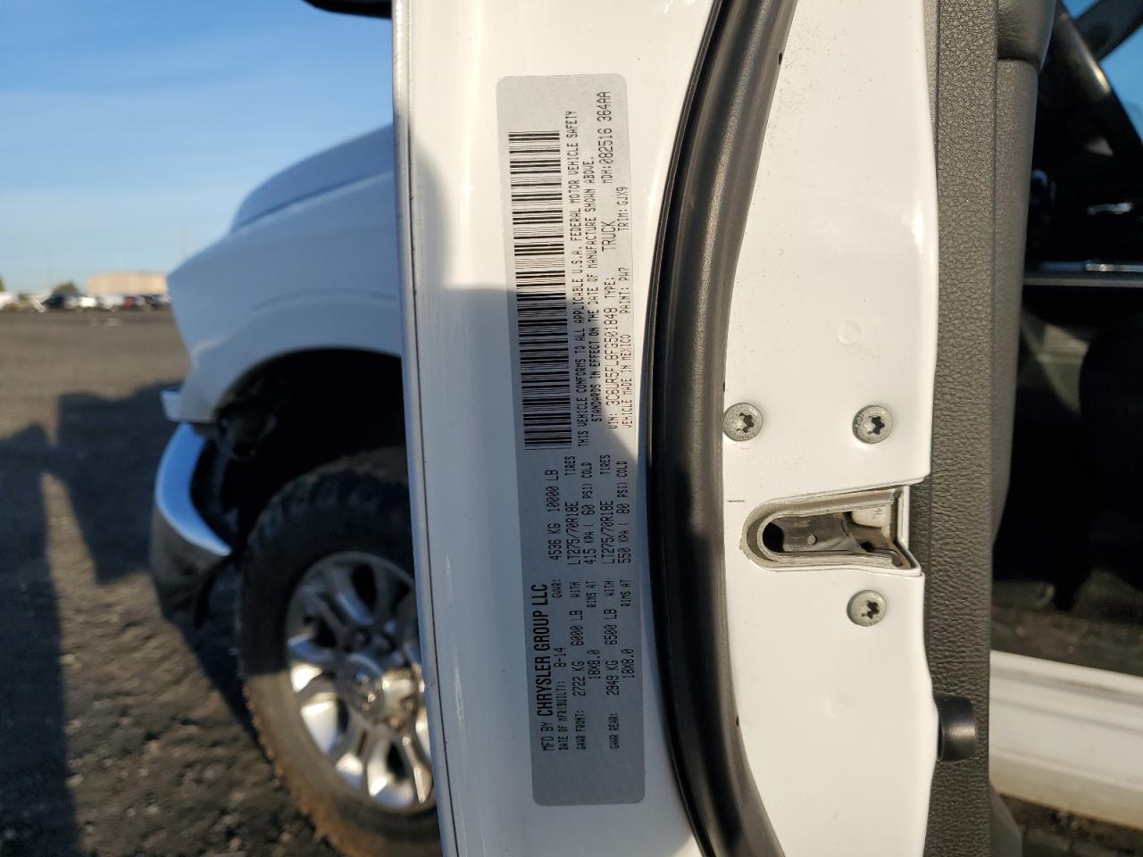 2015 Ram 2500 Laramie VIN: 3C6UR5FL8FG501848 Lot: 87269845