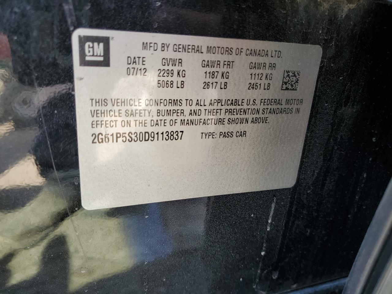 2013 Cadillac Xts Luxury Collection VIN: 2G61P5S30D9113837 Lot: 87297385