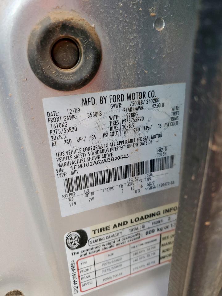 2010 Ford Expedition Limited VIN: 1FMJU2A52AEB20543 Lot: 84472105