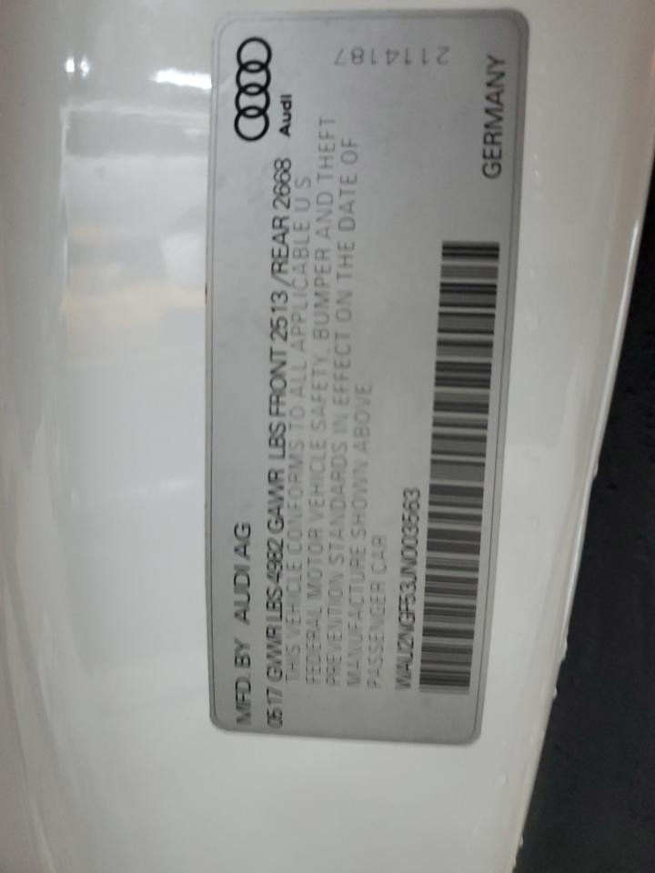 2018 Audi A5 Prestige VIN: WAU2NGF53JN003563 Lot: 89824115