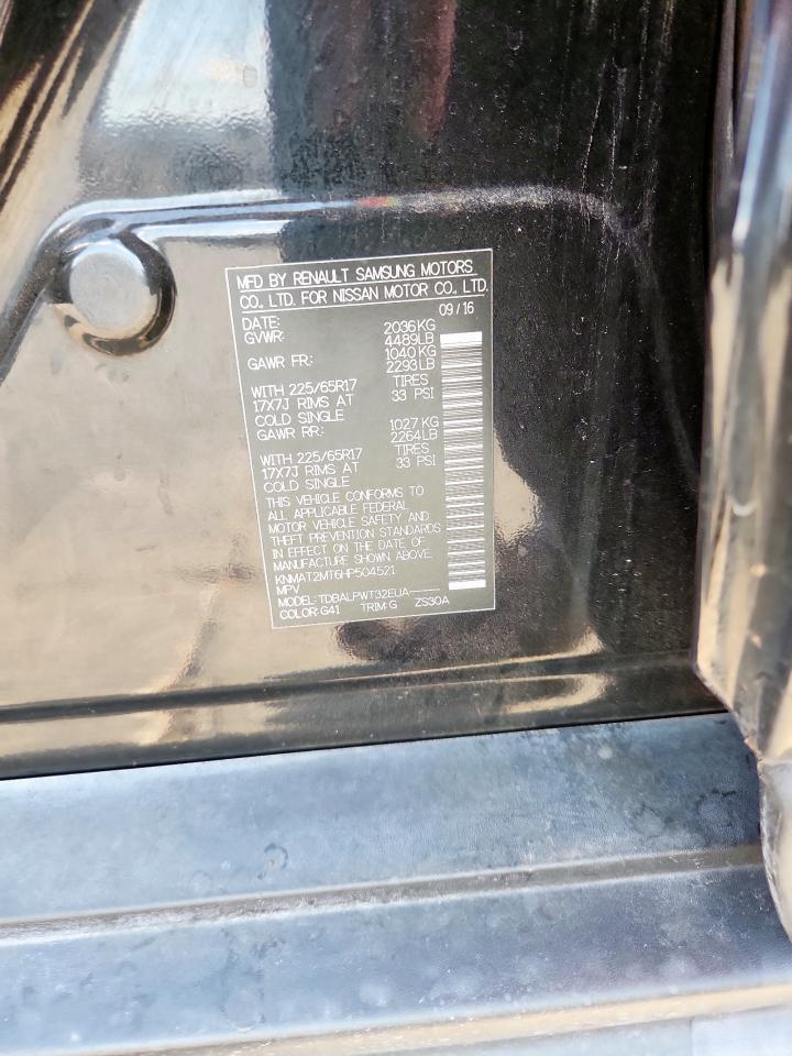 2017 Nissan Rogue S VIN: KNMAT2MT6HP504521 Lot: 85782975