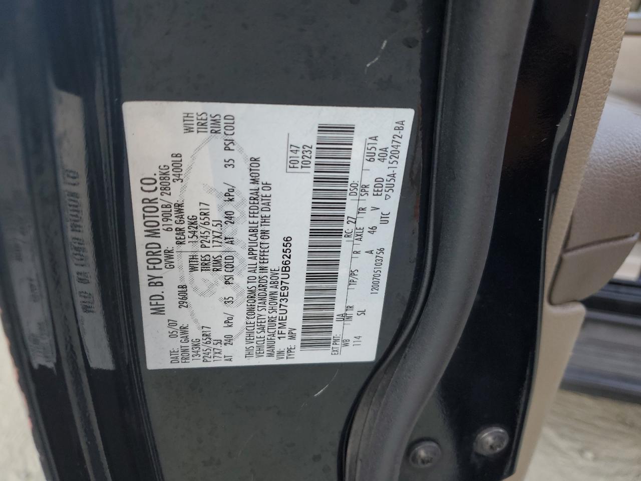 2007 Ford Explorer Xlt VIN: 1FMEU73E97UB62556 Lot: 84475695