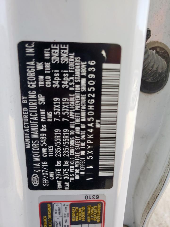 2017 Kia Sorento Sx VIN: 5XYPK4A50HG250936 Lot: 82340635