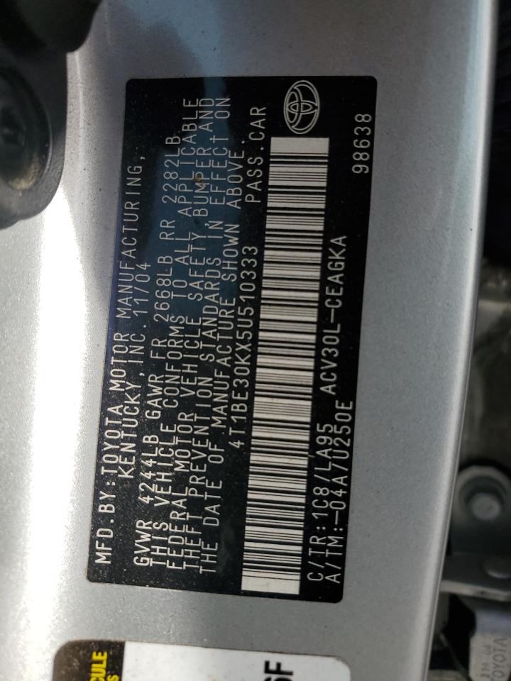 2005 Toyota Camry Le VIN: 4T1BE30KX5U510333 Lot: 82445485