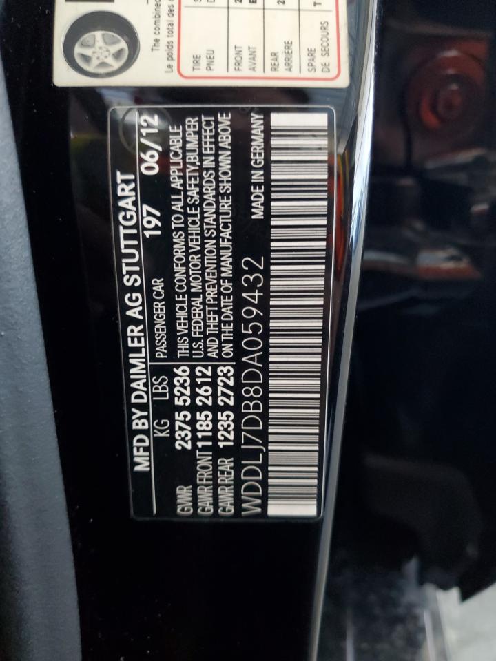 2013 Mercedes-Benz Cls 550 VIN: WDDLJ7DB8DA059432 Lot: 82605415