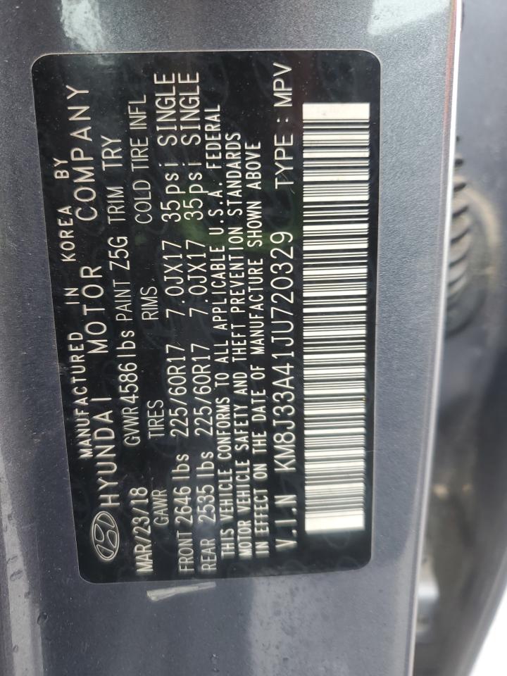 2018 Hyundai Tucson Sel VIN: KM8J33A41JU720329 Lot: 82318345