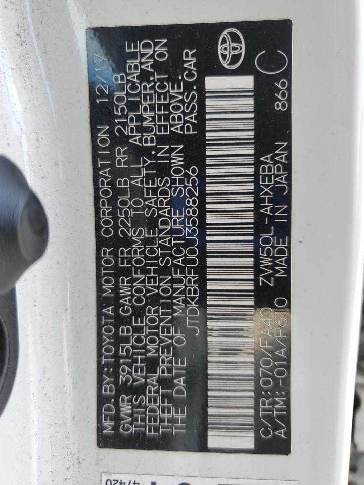 2018 Toyota Prius VIN: JTDKBRFU0J3588256 Lot: 85300185