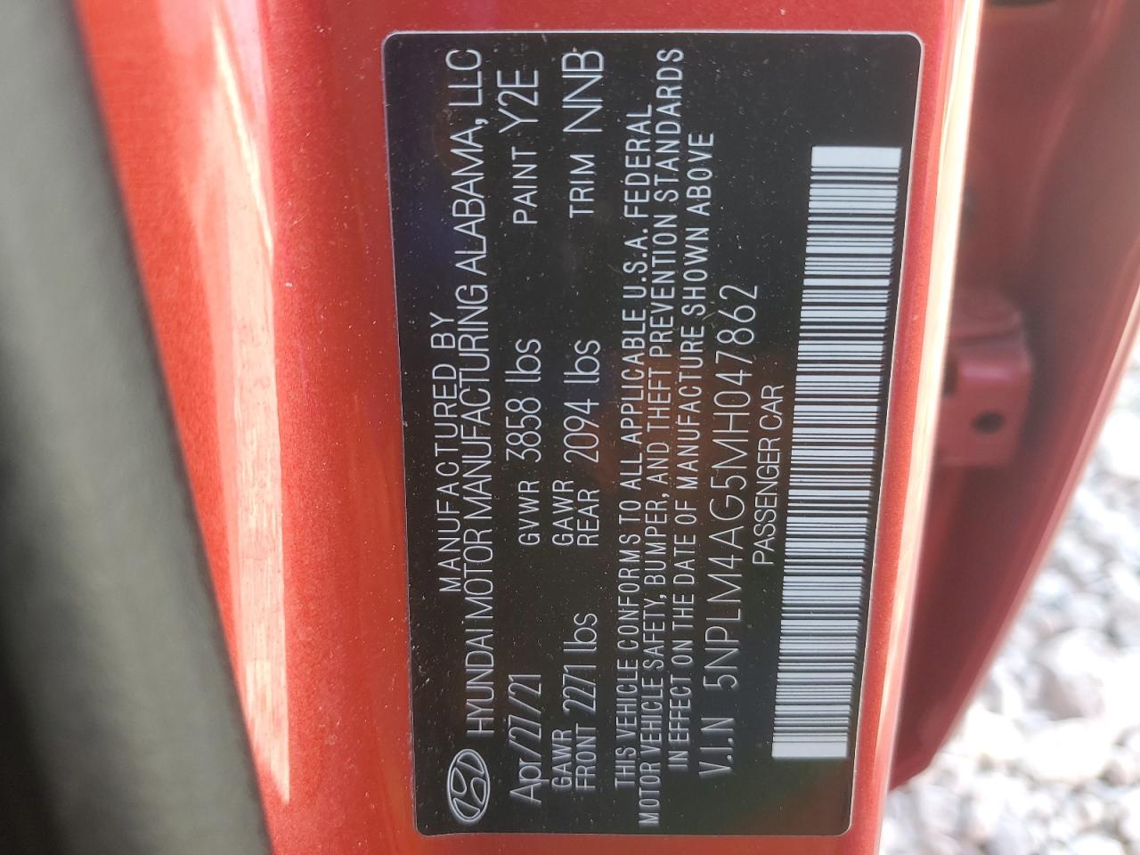 2021 Hyundai Elantra Sel VIN: 5NPLM4AG5MH047862 Lot: 82457245