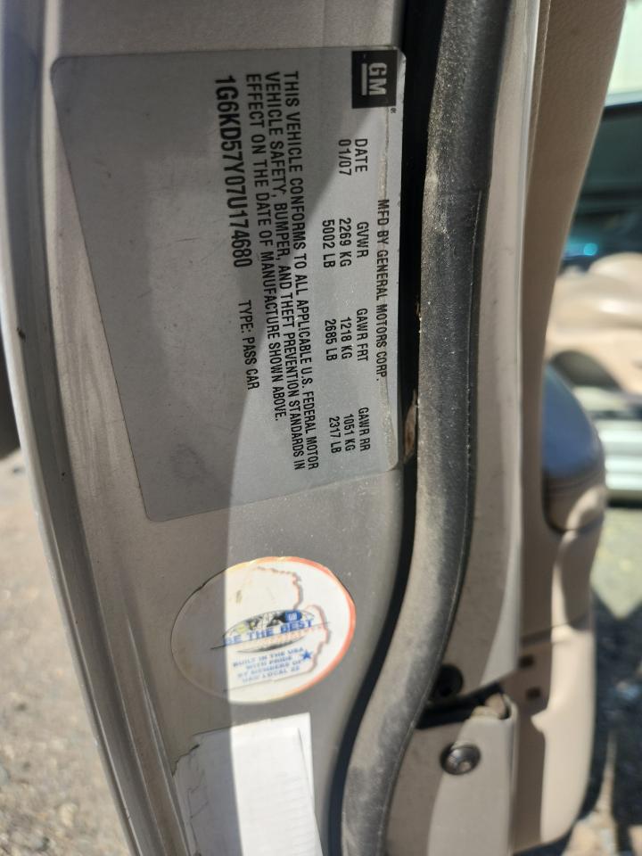 2007 Cadillac Dts VIN: 1G6KD57Y07U174680 Lot: 82151975