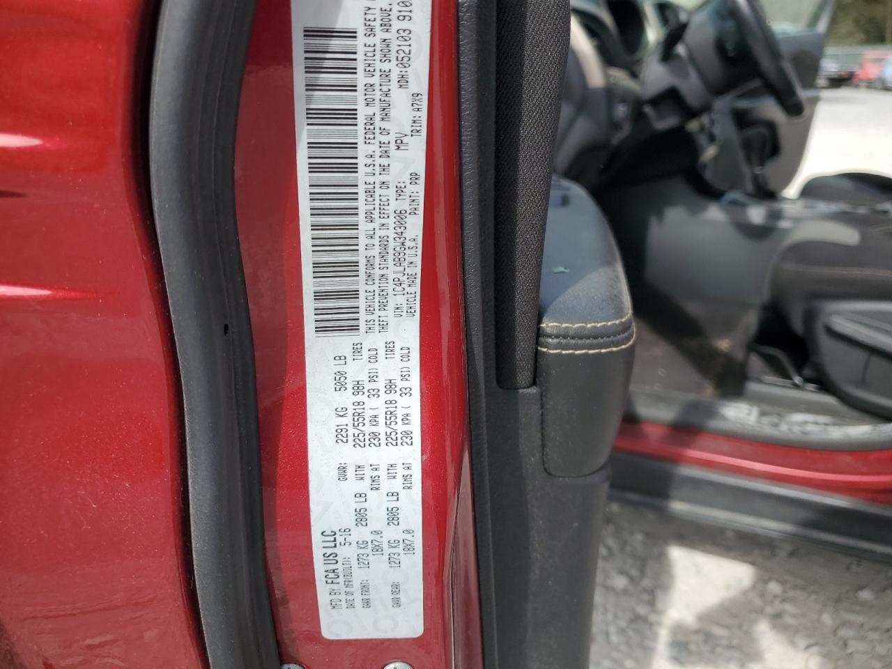 2016 Jeep Cherokee Sport VIN: 1C4PJLAB9GW343006 Lot: 85593965