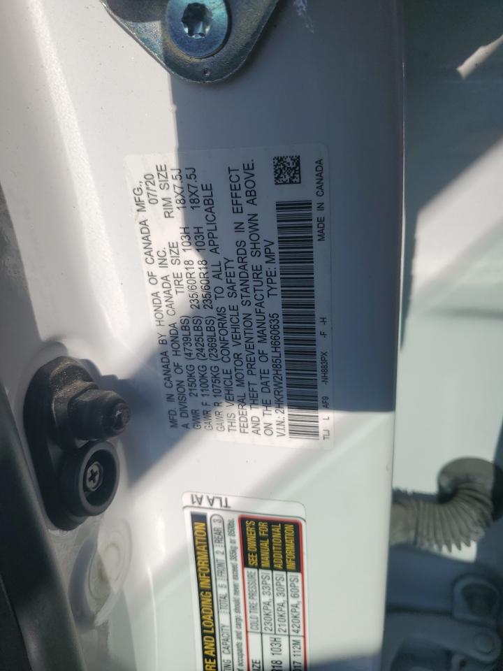 2020 Honda Cr-V Exl VIN: 2HKRW2H85LH660635 Lot: 86627335