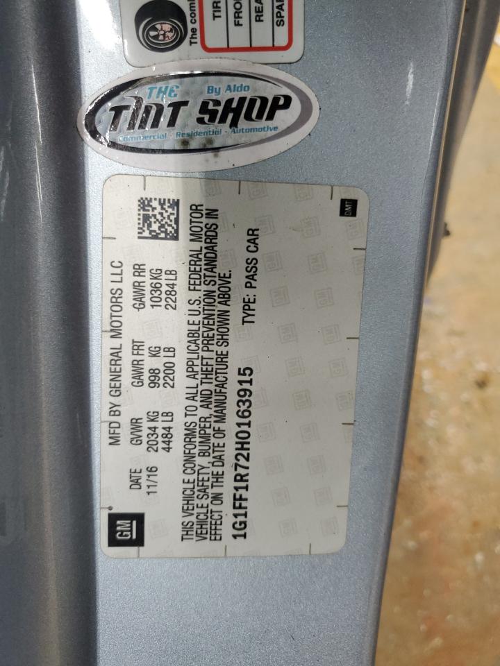 2017 Chevrolet Camaro Ss VIN: 1G1FF1R72H0163915 Lot: 82196605