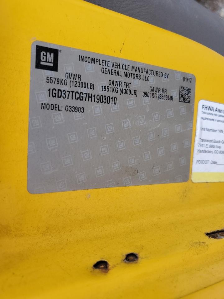 2017 GMC Savana Cutaway G3500 VIN: 1GD37TCG7H1903010 Lot: 86553905