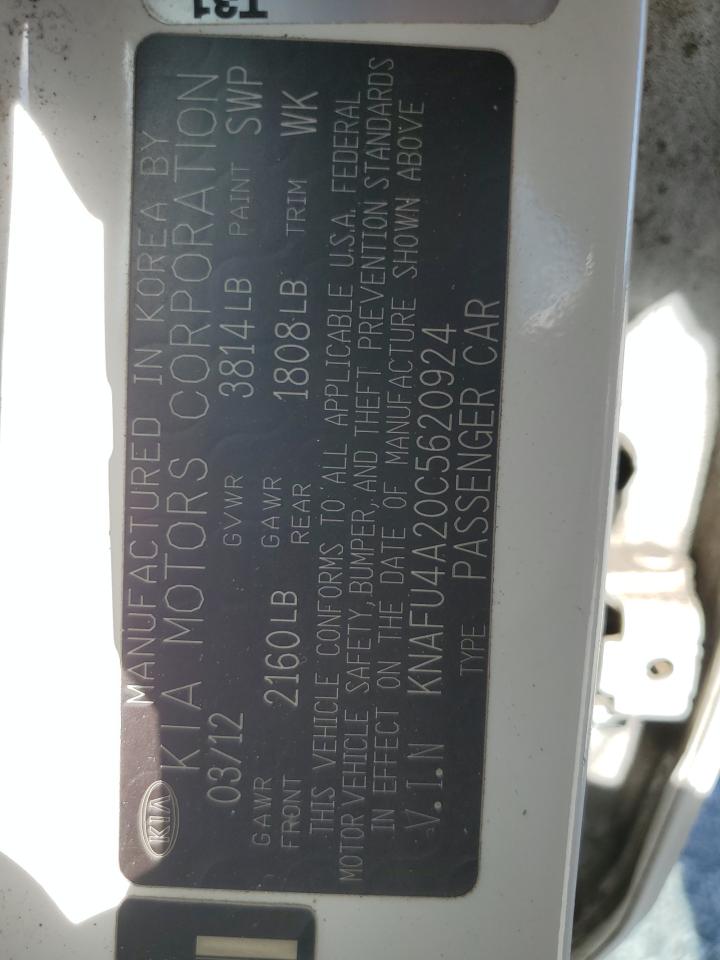2012 Kia Forte VIN: KNAFU4A20C5620924 Lot: 82546175