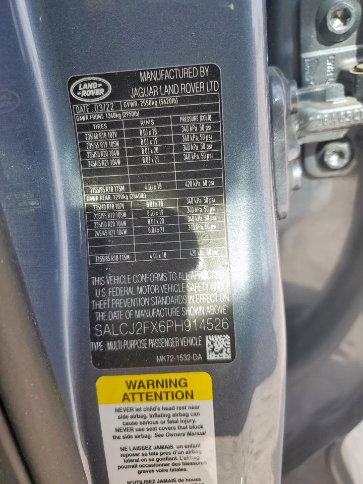 2023 Land Rover Discovery Sport S VIN: SALCJ2FX6PH914526 Lot: 84014205