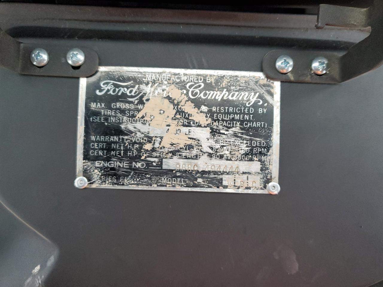 1950 Ford F150 Svt VIN: 98RC494444 Lot: 82382635