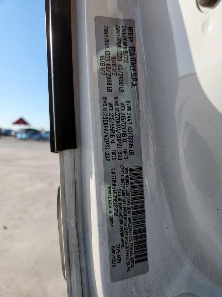 2022 Ram Promaster City Tradesman VIN: ZFBHRFAB3N6X81650 Lot: 85132555