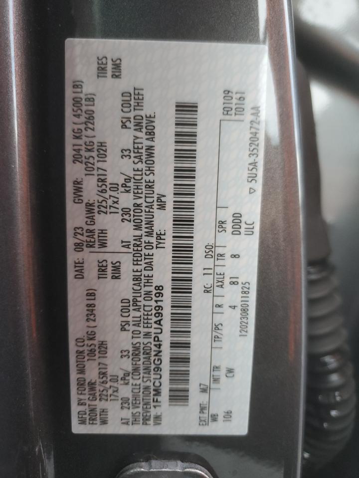 2023 Ford Escape Active VIN: 1FMCU9GN4PUA99198 Lot: 85198155