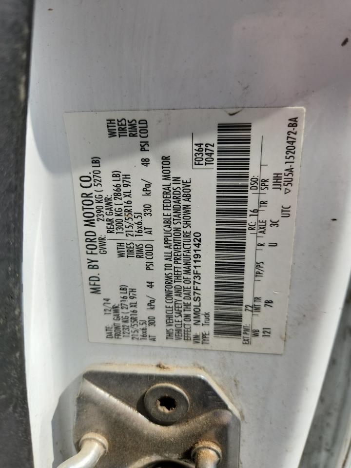 2015 Ford Transit Connect Xlt VIN: NM0LS7F73F1191420 Lot: 86132185