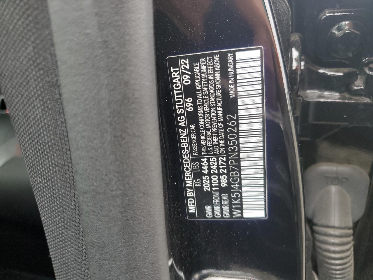 2023 Mercedes-Benz Cla 250 VIN: W1K5J4GB7PN350262 Lot: 89506045