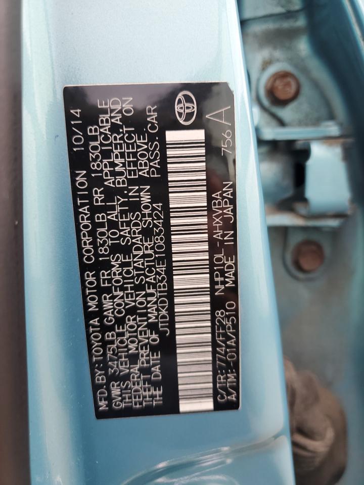 2014 Toyota Prius C VIN: JTDKDTB34E1083424 Lot: 90085915