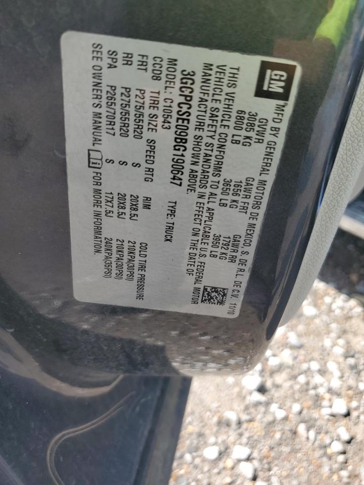 2011 Chevrolet Silverado C1500 Lt VIN: 3GCPCSE09BG190647 Lot: 82324295