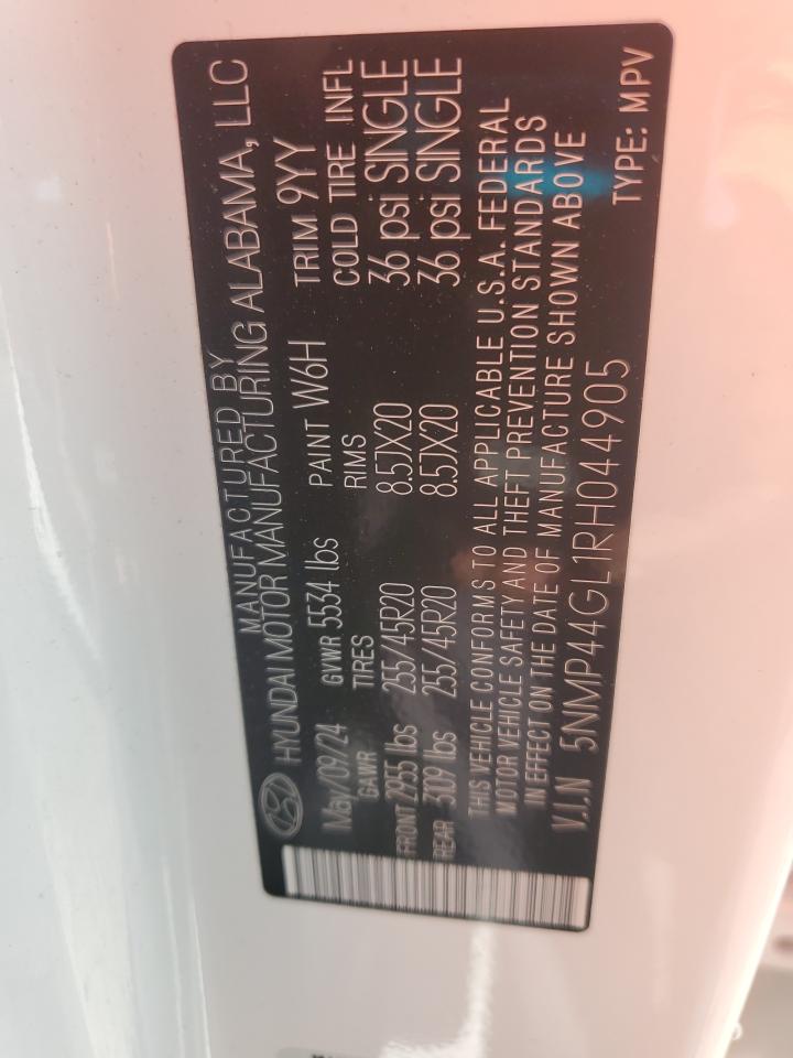 2024 Hyundai Santa Fe Limited VIN: 5NMP44GL1RH044905 Lot: 82254405