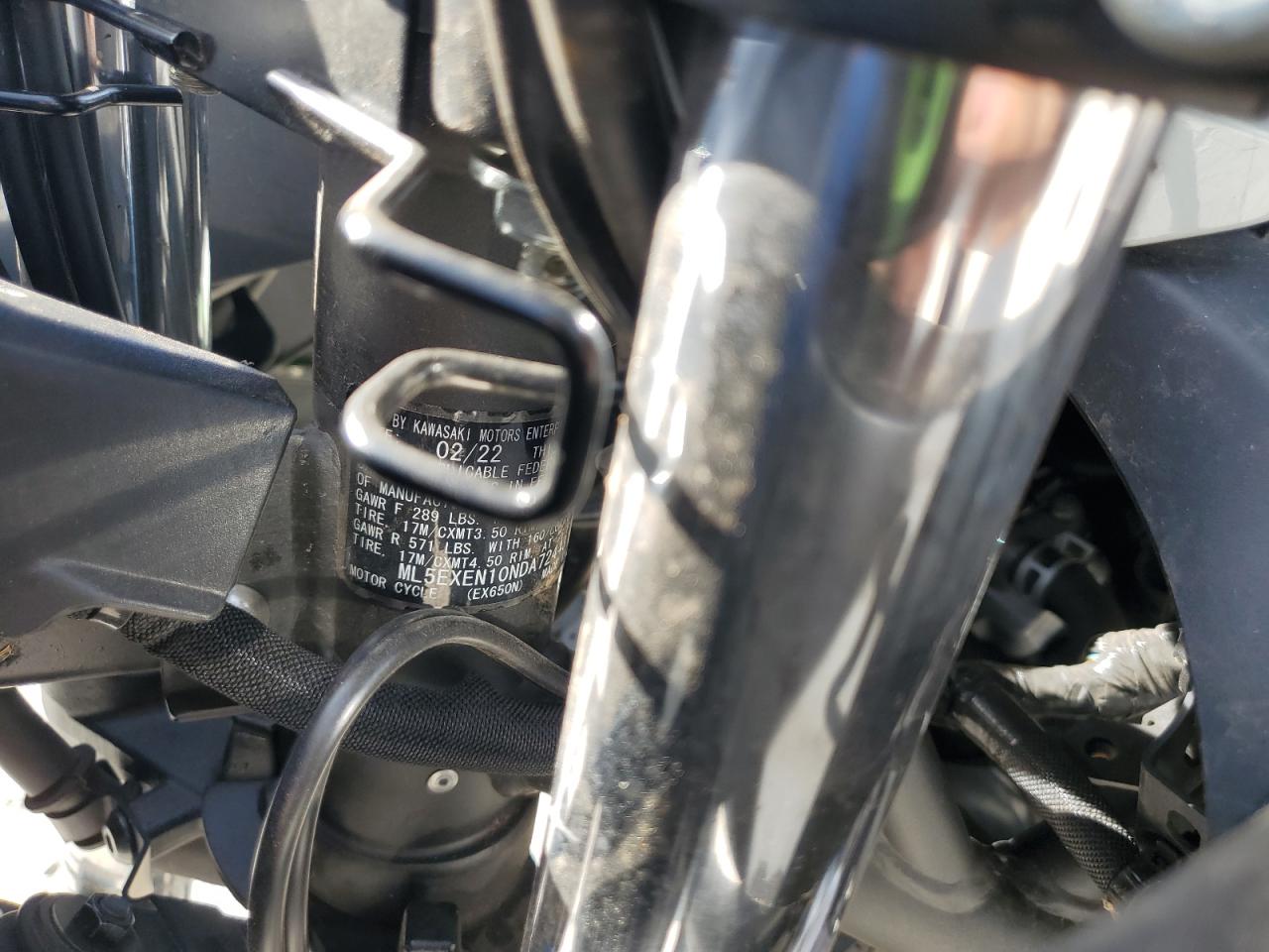 2022 Kawasaki Ex650 N VIN: ML5EXEN10NDA72443 Lot: 84937185