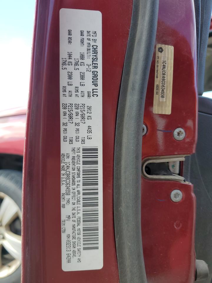 2012 Jeep Compass Sport VIN: 1C4NJCBA9CD634558 Lot: 85343695