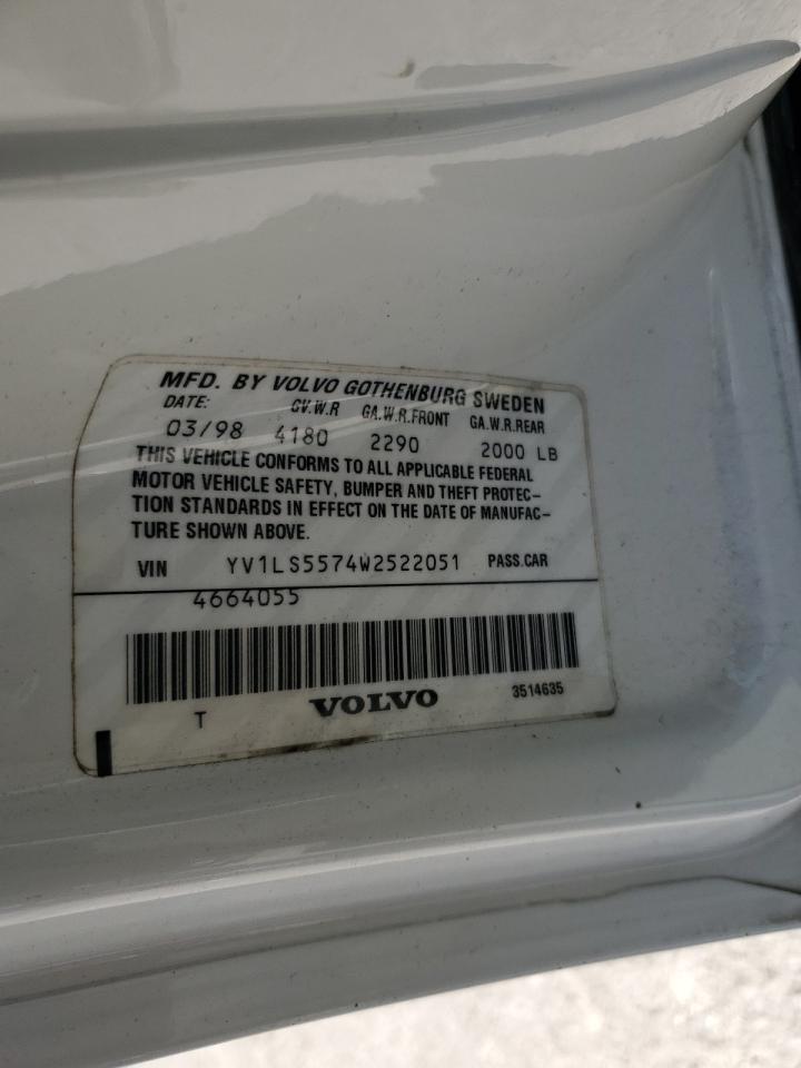 1998 Volvo S70 VIN: YV1LS5574W2522051 Lot: 85093595