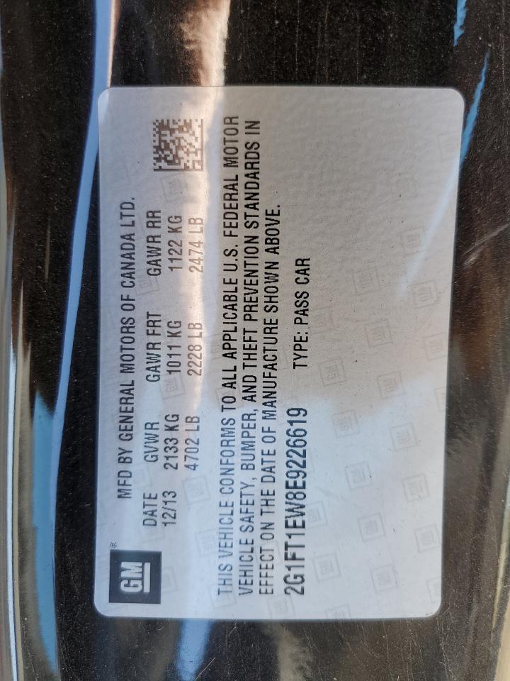 2014 Chevrolet Camaro 2Ss VIN: 2G1FT1EW8E9226619 Lot: 82344595