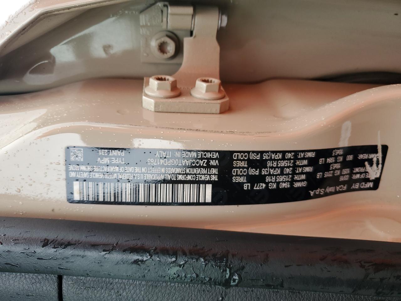 2016 Jeep Renegade Sport VIN: ZACCJAAT0GPD41783 Lot: 84731085