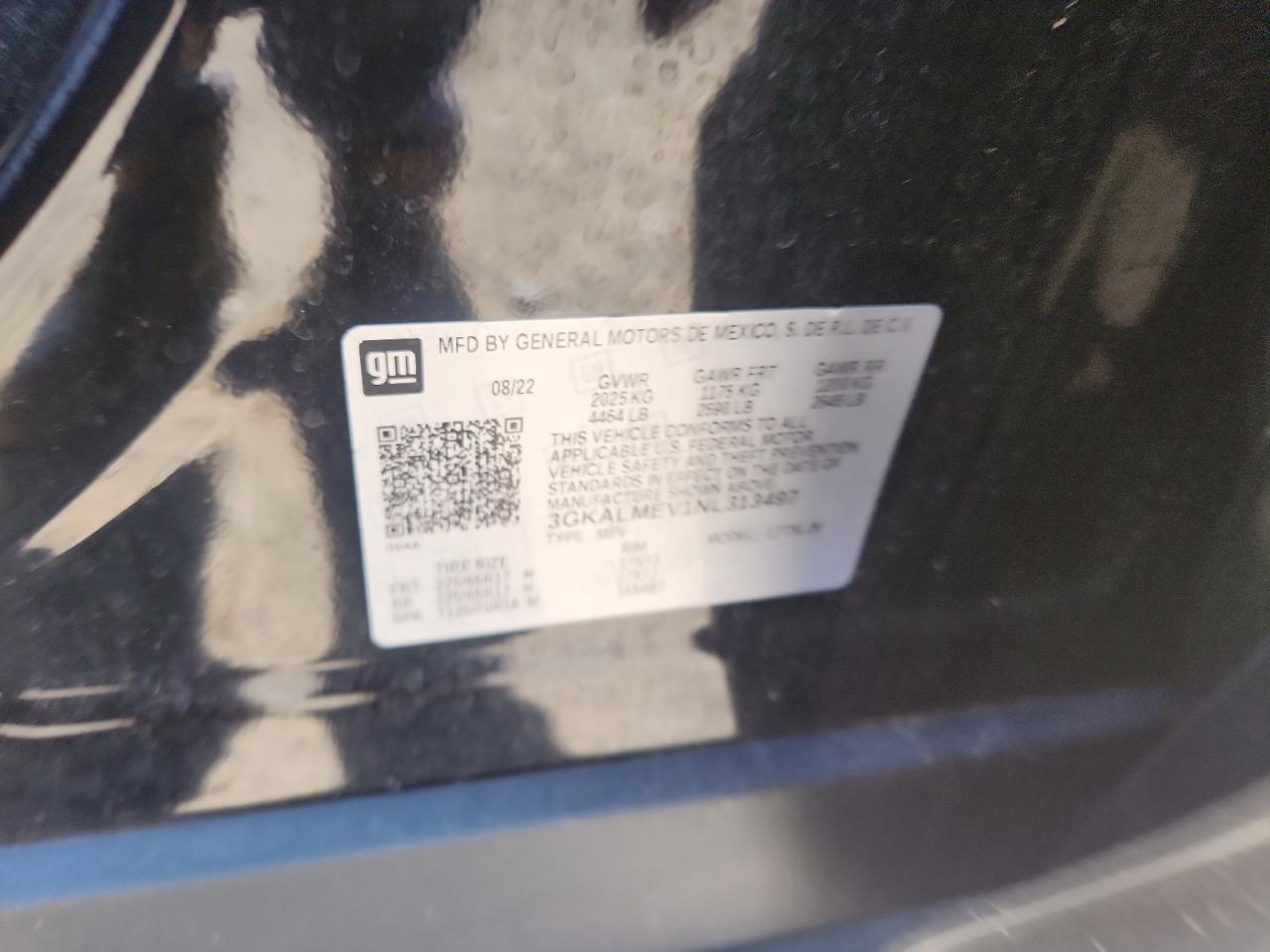 2022 GMC Terrain Sle VIN: 3GKALMEV1NL313497 Lot: 84770845