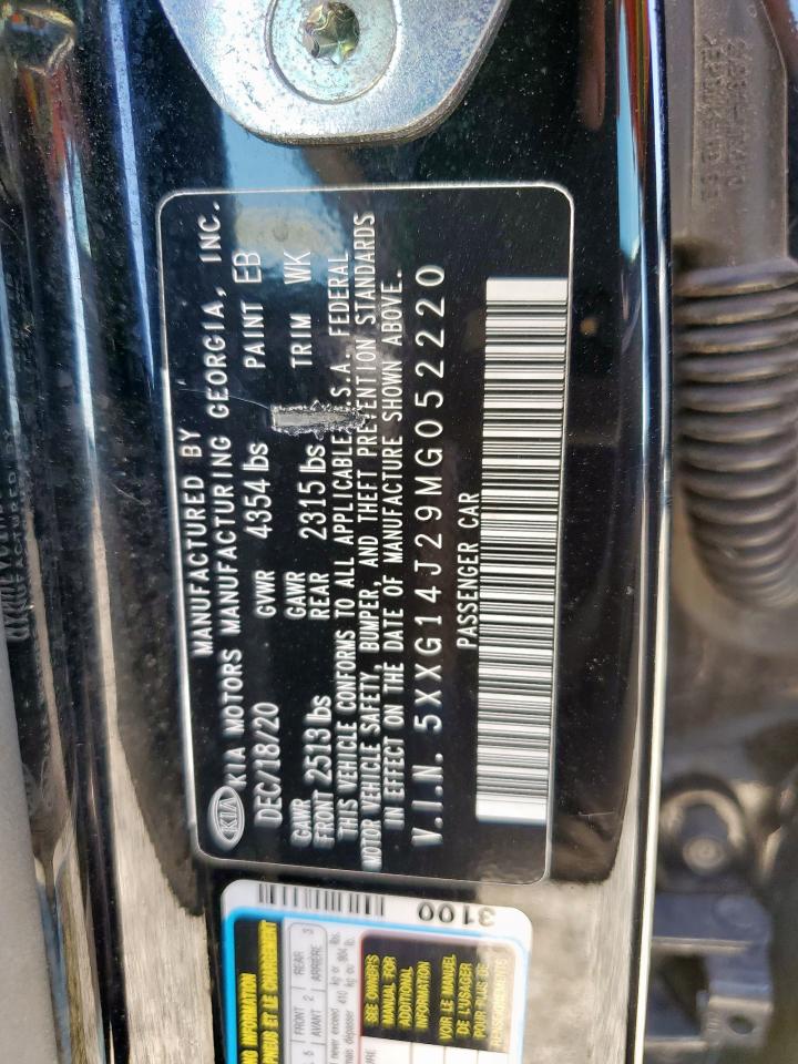 2021 Kia K5 Lxs VIN: 5XXG14J29MG052220 Lot: 90833485