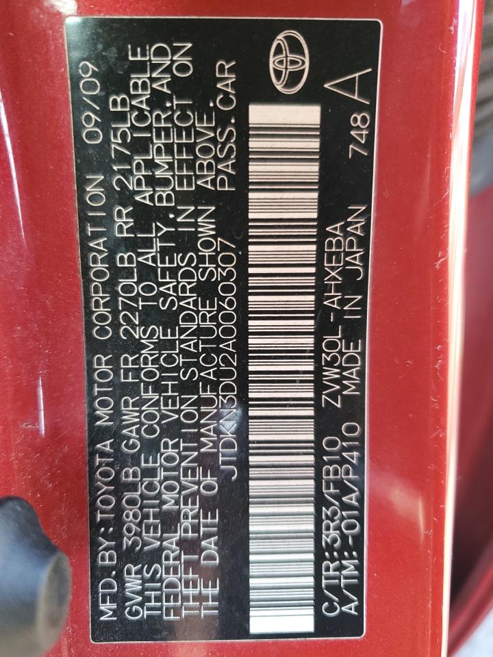 2010 Toyota Prius VIN: JTDKN3DU2A0060307 Lot: 86091065