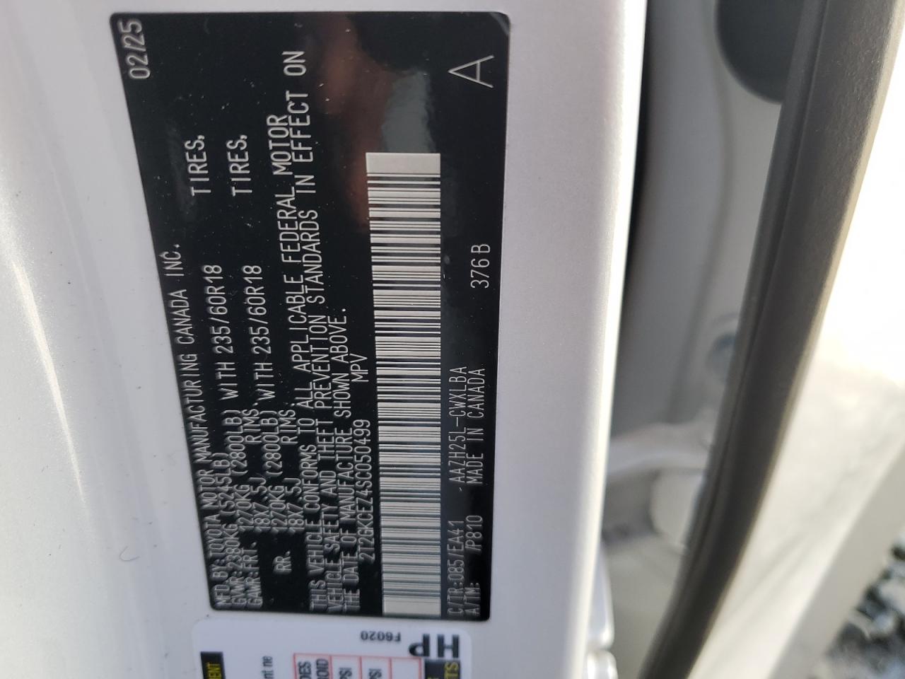 2025 Lexus Nx 350H Base VIN: 2T2GKCEZ4SC050499 Lot: 85356175