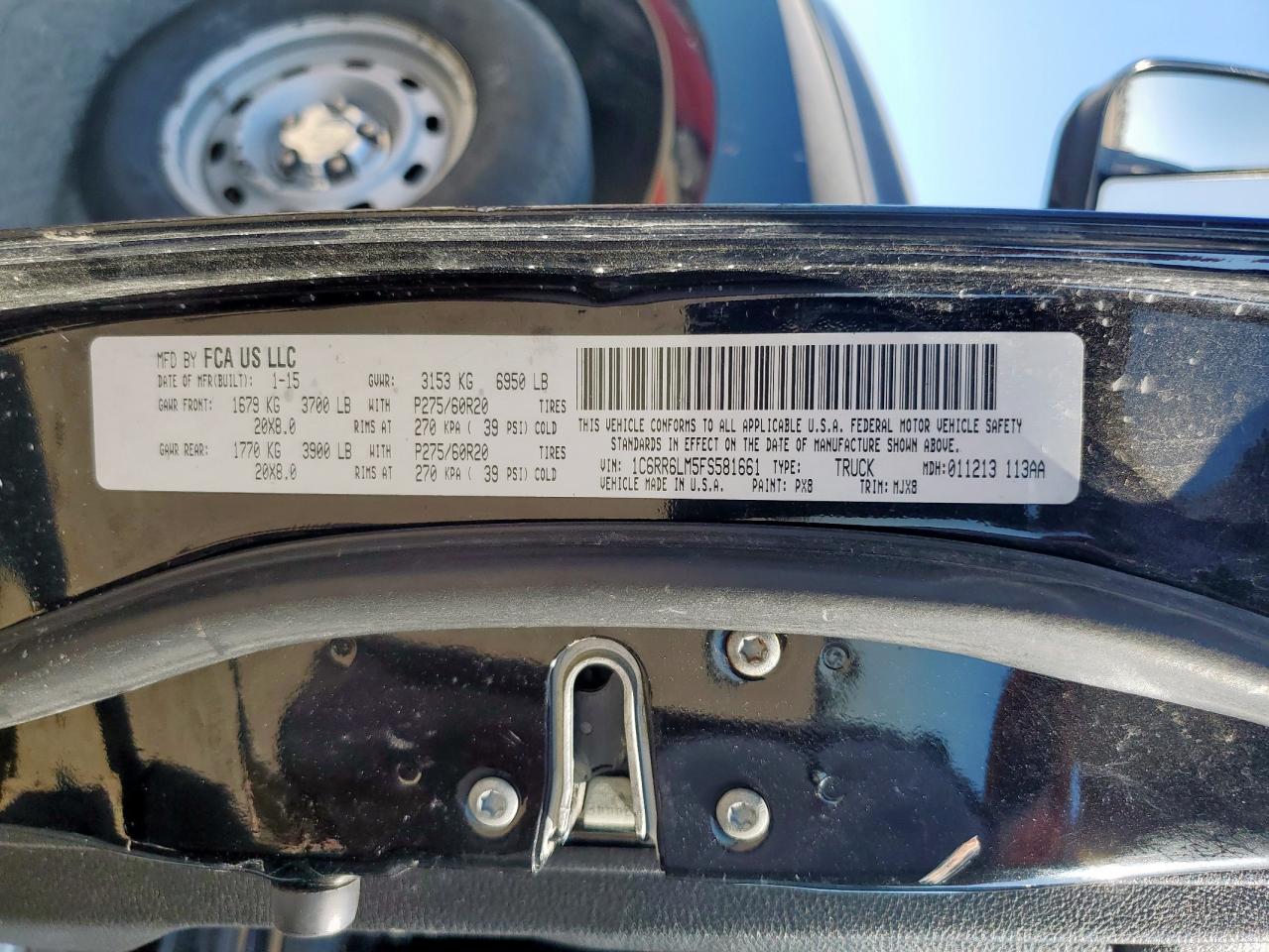 2015 Ram 1500 Slt VIN: 1C6RR6LM5FS581661 Lot: 85501825