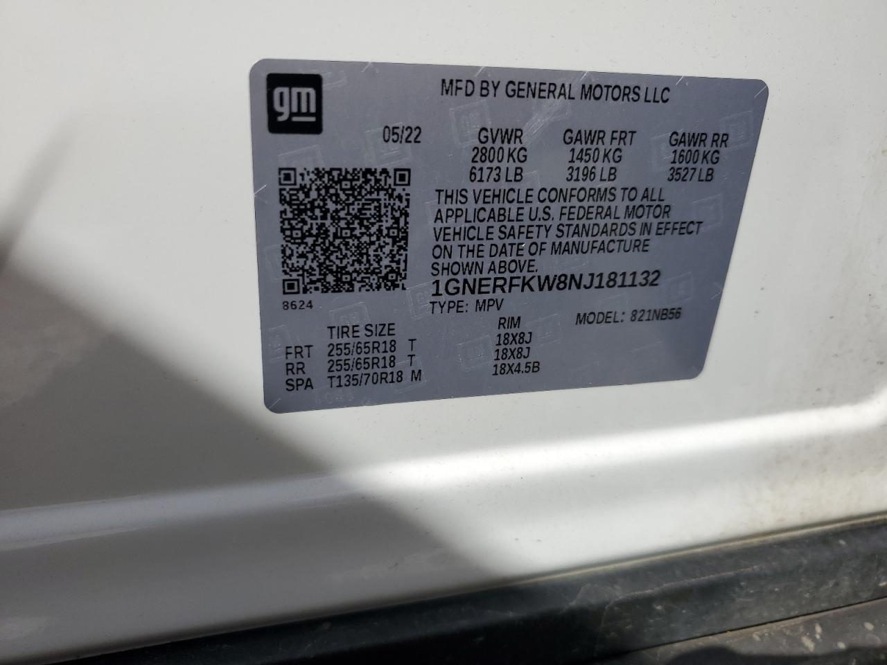 2022 Chevrolet Traverse Ls VIN: 1GNERFKW8NJ181132 Lot: 82279555