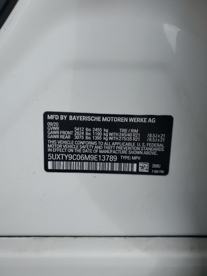2021 BMW X3 xDrivem40I VIN: 5UXTY9C06M9E13789 Lot: 85343325