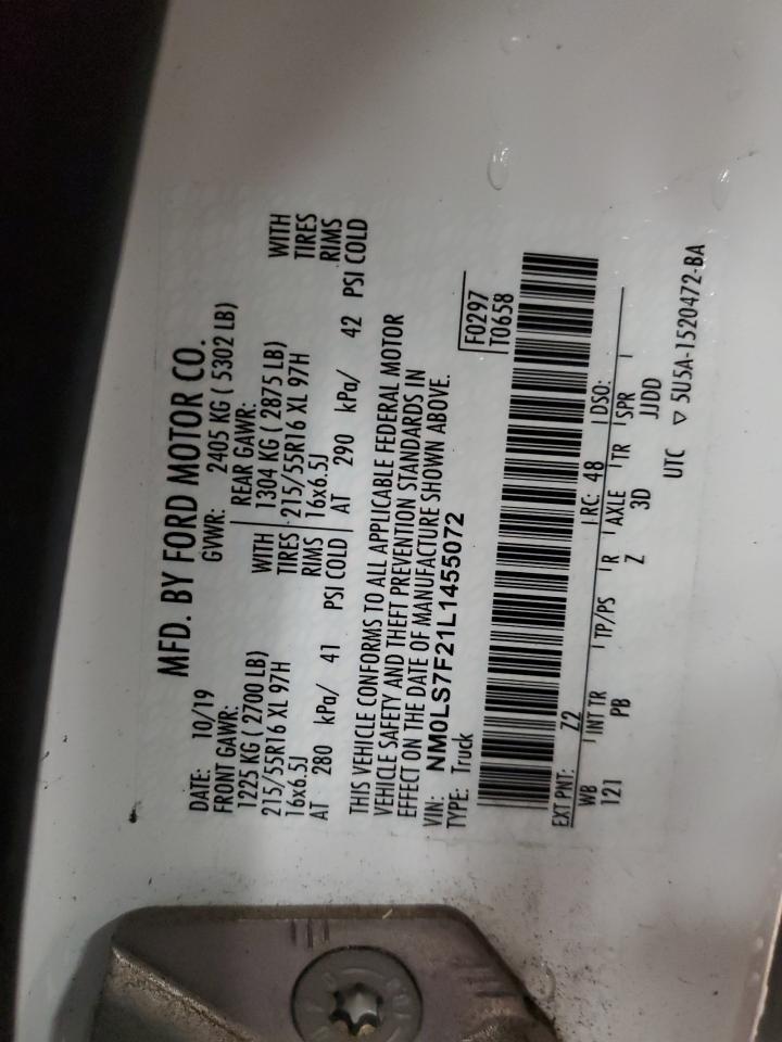 2020 Ford Transit Connect Xlt VIN: NM0LS7F21L1455072 Lot: 84233315