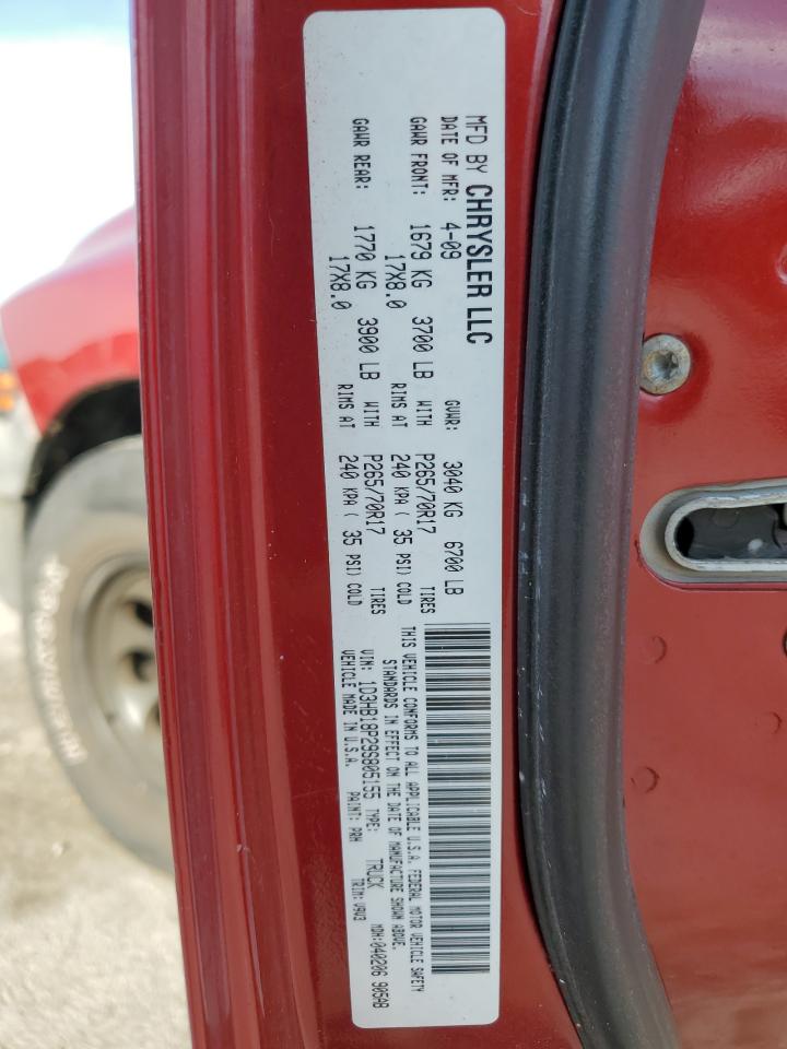 2009 Dodge Ram 1500 VIN: 1D3HB18P29S805155 Lot: 82441505