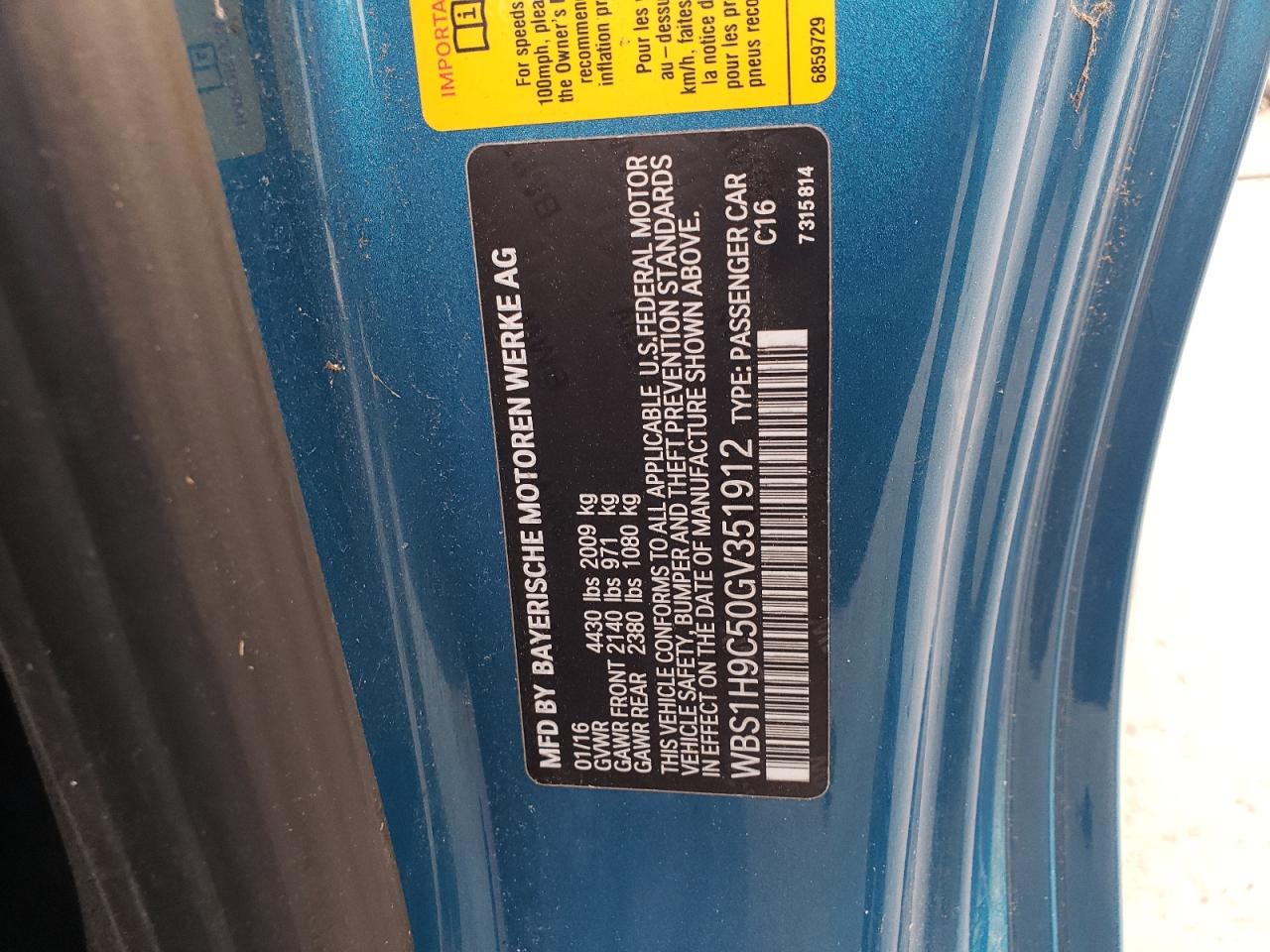 2016 BMW M2 VIN: WBS1H9C50GV351912 Lot: 86081865