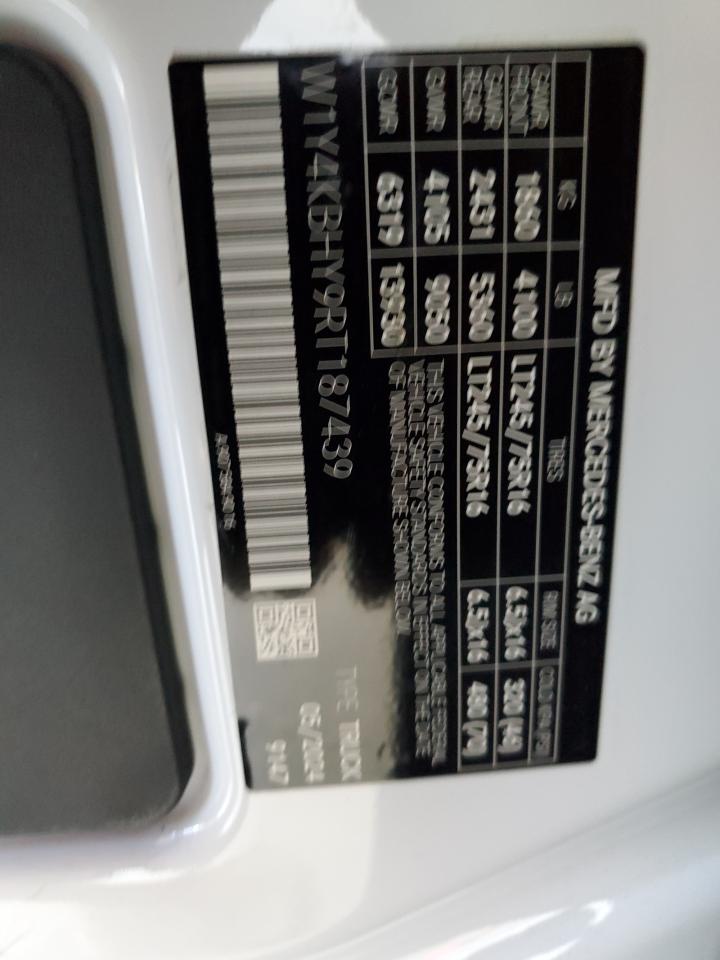 2024 Mercedes-Benz Sprinter 2500 VIN: W1Y4KBHY9RT187439 Lot: 86440815