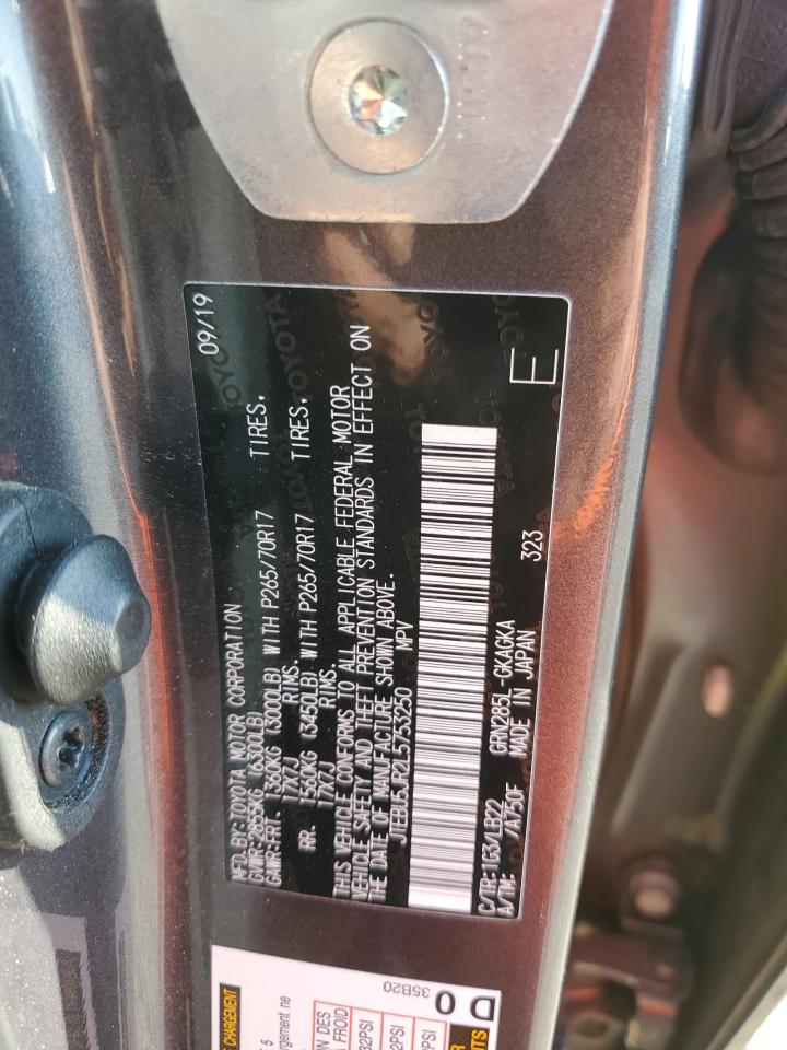 2020 Toyota 4Runner Sr5/Sr5 Premium VIN: JTEBU5JR2L5753250 Lot: 86098545