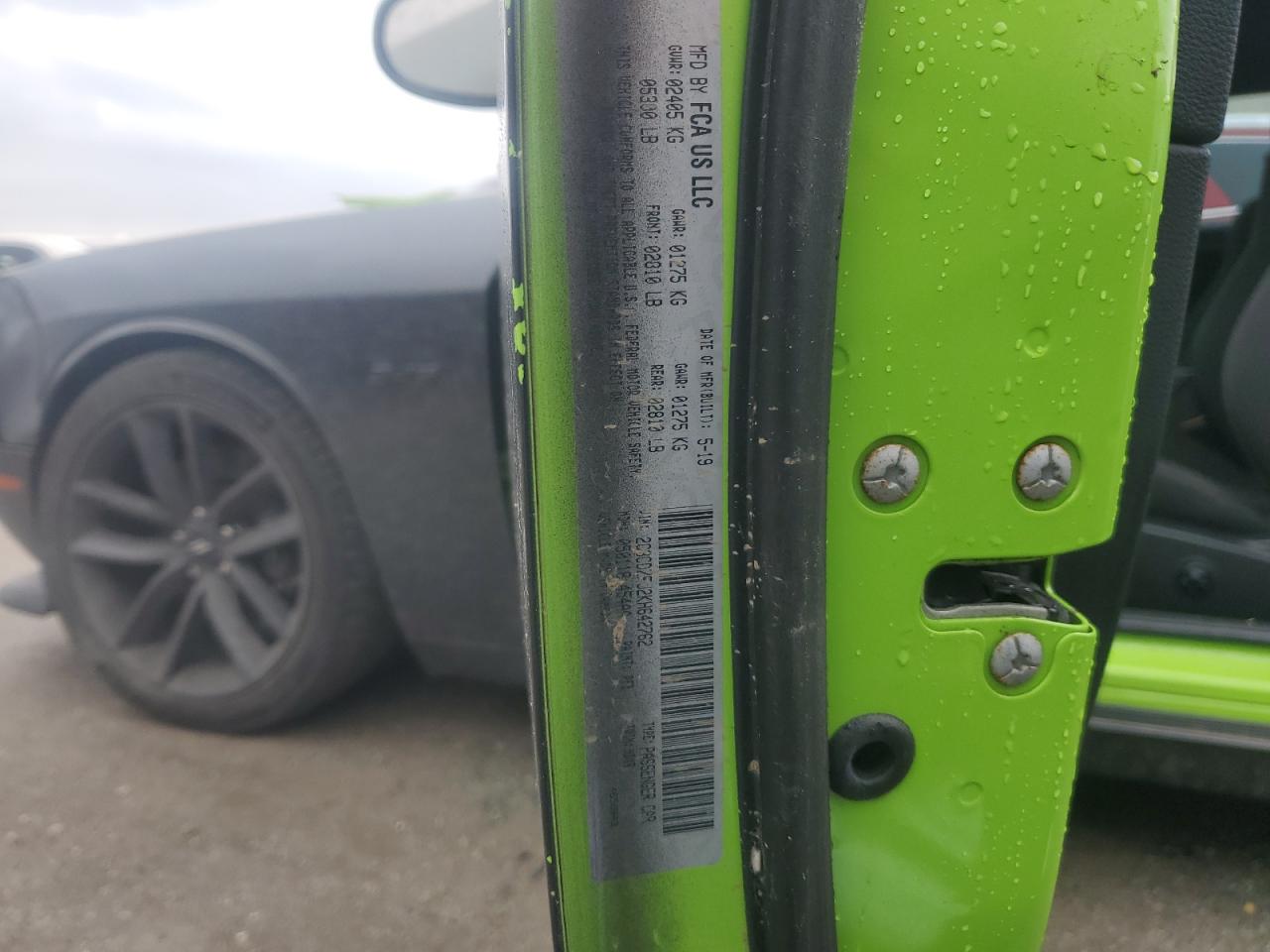 2019 Dodge Challenger R/T Scat Pack VIN: 2C3CDZFJ2KH642762 Lot: 89842815