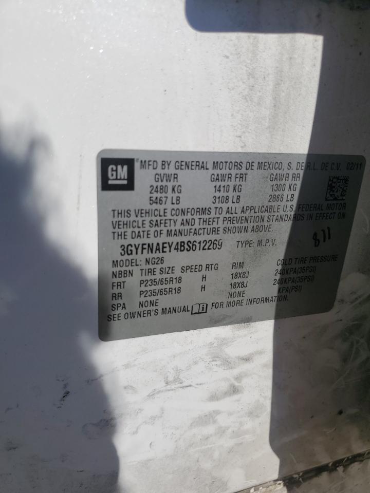 2011 Cadillac Srx Luxury Collection VIN: 3GYFNAEY4BS612269 Lot: 85851385