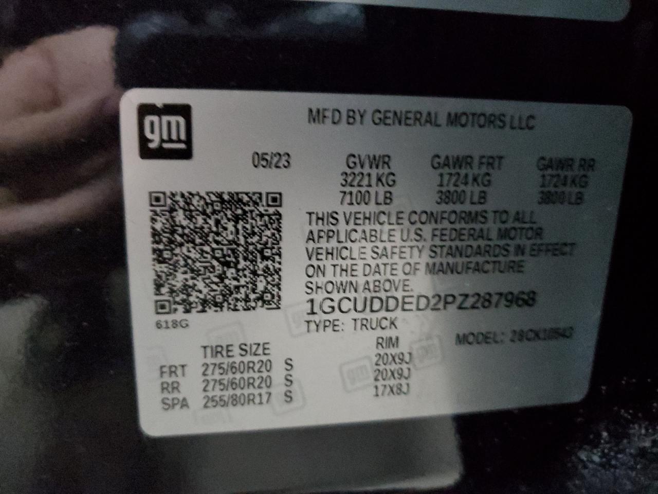 2023 Chevrolet Silverado K1500 Lt VIN: 1GCUDDED2PZ287968 Lot: 82340715