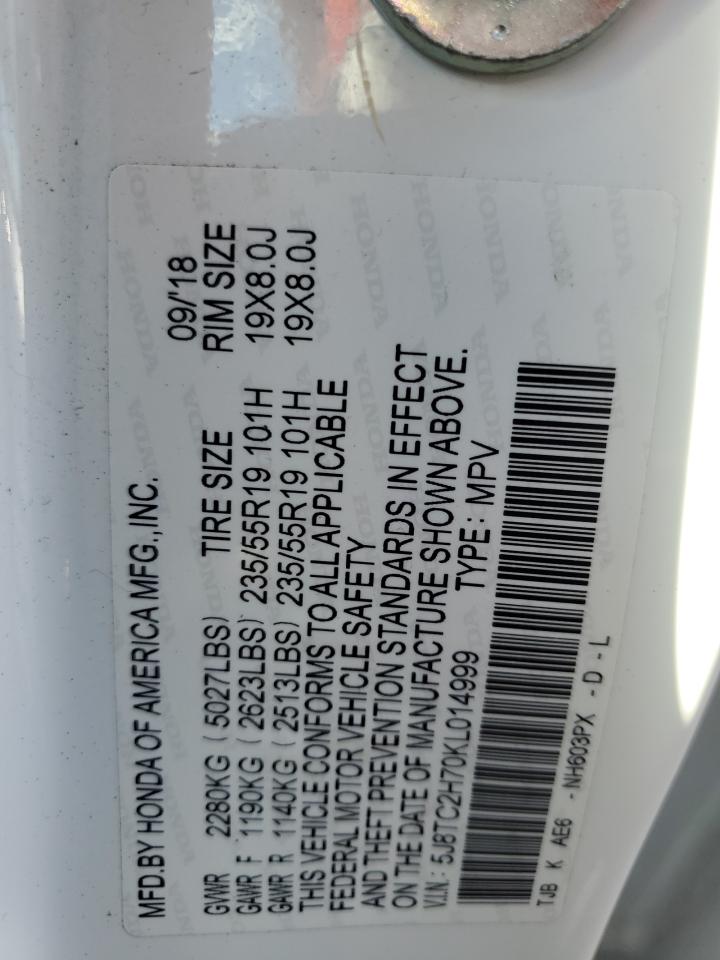 2019 Acura Rdx Advance VIN: 5J8TC2H70KL014999 Lot: 86531375