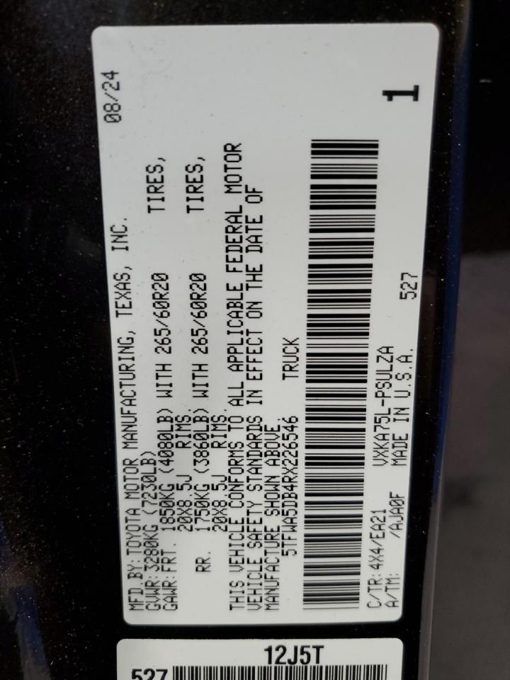 2024 Toyota Tundra Crewmax Limited VIN: 5TFWA5DB4RX226546 Lot: 90489235