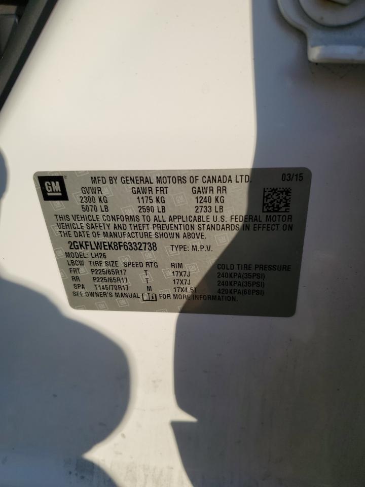 2015 GMC Terrain Sle VIN: 2GKFLWEK8F6332738 Lot: 82758695